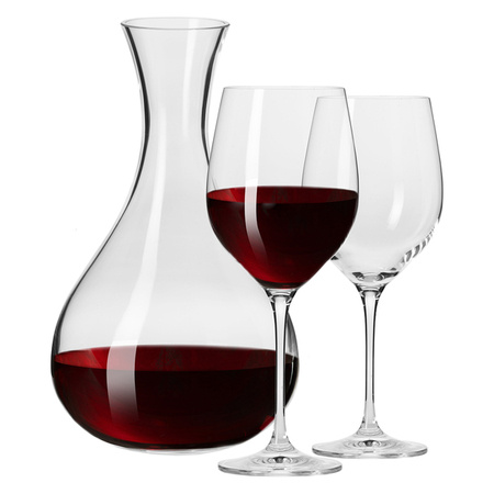 Zestaw do wina Harmony Krosno karafka 2 kieliszki szklane